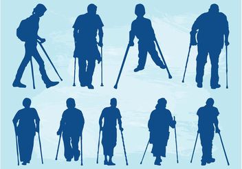 People With Crutches - vector #157937 gratis